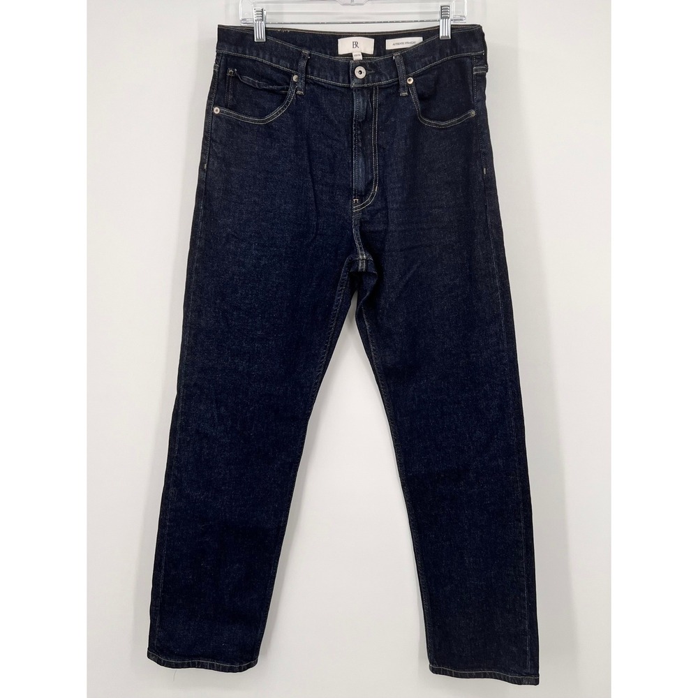 Banana Republic Authentic Straight Jeans Mens 33x32 Dark Wash‎ Indigo Denim